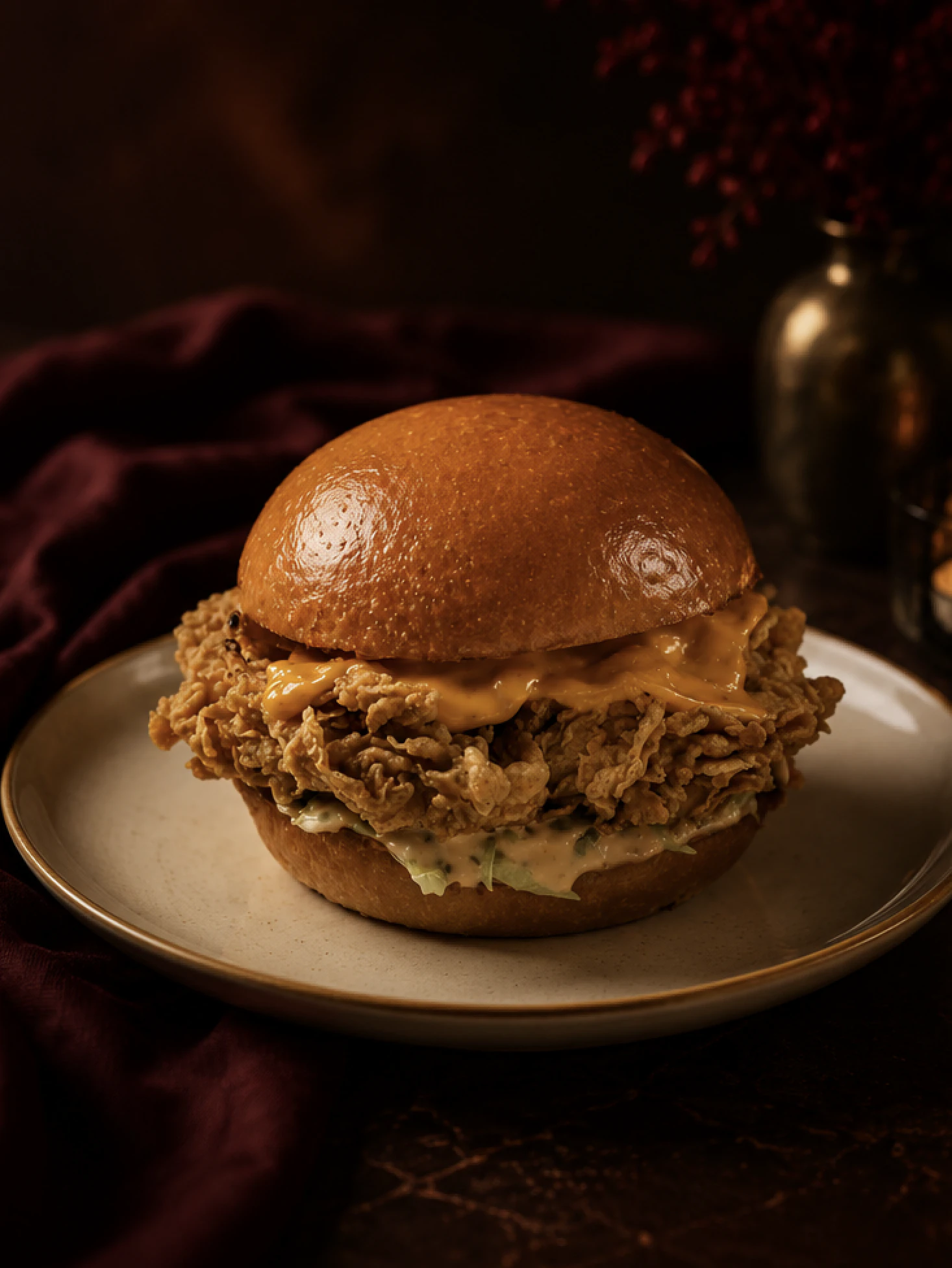 Fried chicken burger